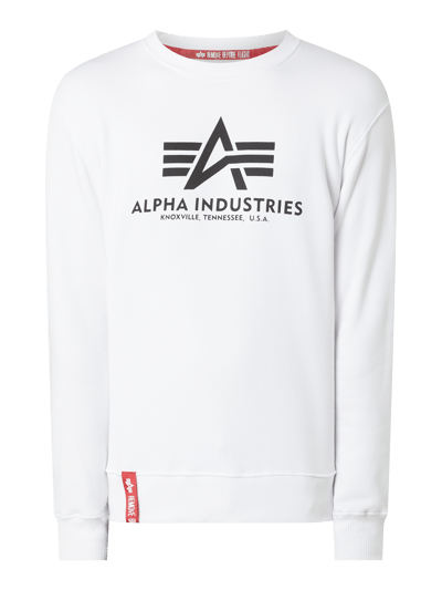Alpha Industries 'BASIC SWEATER' met logoprint  Wit - 2