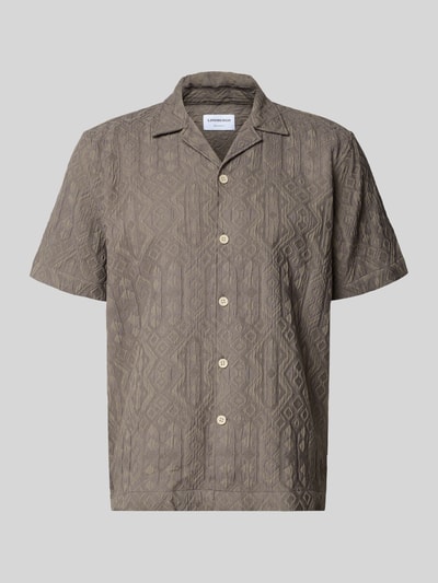 Lindbergh Modern Fit Freizeithemd mit Strukturmuster Khaki 2