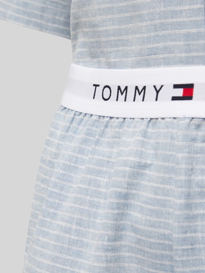 TOMMY HILFIGER Pyjama aus Leinen-Baumwoll-Mix mit Streifenmuster Hellblau 2