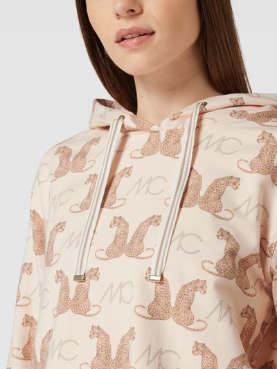 Marc Cain Hoodie mit Animal-Print Modell 'Additions C' Apricot 3