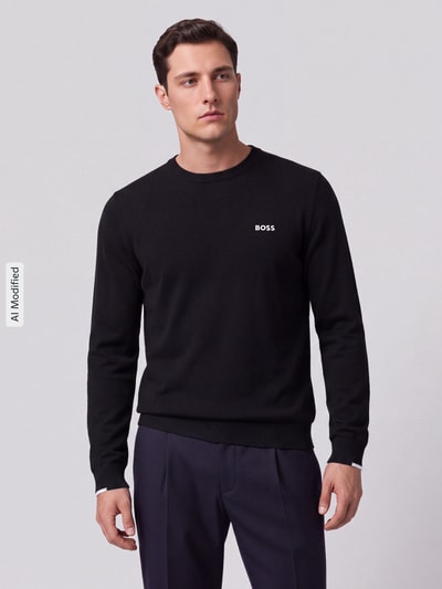 BOSS Green Regular Fit Pullover aus reiner Baumwolle Modell 'KN_Ever-X' Black 5