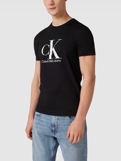 Calvin Klein Jeans T-Shirt mit Label-Print Modell 'DISRUPTED' Black 4