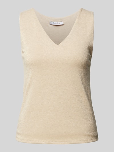 ZABAIONE Top mit V-Ausschnitt Beige 1