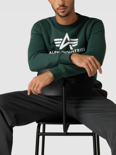 Alpha Industries Bluza z nadrukiem z logo model ‘BASIC SWEATER’ Petrol 3