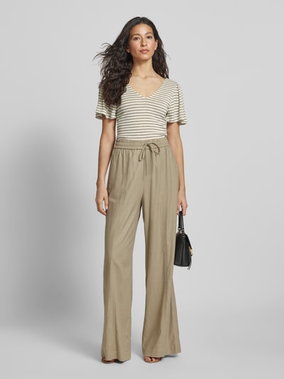 Vero Moda Regular fit T-shirt van viscosemix, model 'GINA' Offwhite - 1