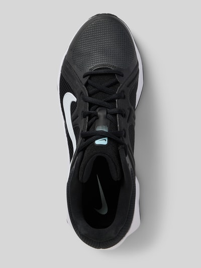 Produktfoto, Sneaker mit Logo-Print Modell 'City' von Nike in Schwarz mit weißem Logo, abgerundete Passform, Schnürverschluss, Absatzhöhe 5 cm, Schafthöhe 5 cm, Schaftweite 6 cm, Herren Sneaker, Draufsicht, strukturierte Oberfläche.