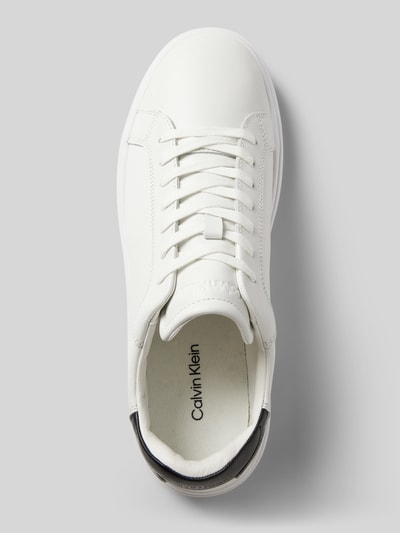 CK Calvin Klein Ledersneaker mit Label-Prägung Weiss 4