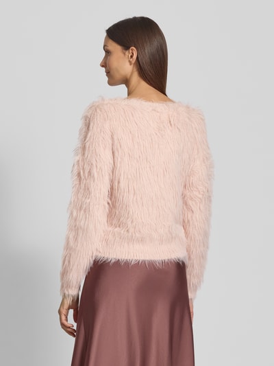 Oui Strickpullover aus Kunstfell Hellrosa 5