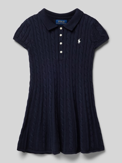 Polo Ralph Lauren Teens Strickkleid mit Zopfmuster Marine 1