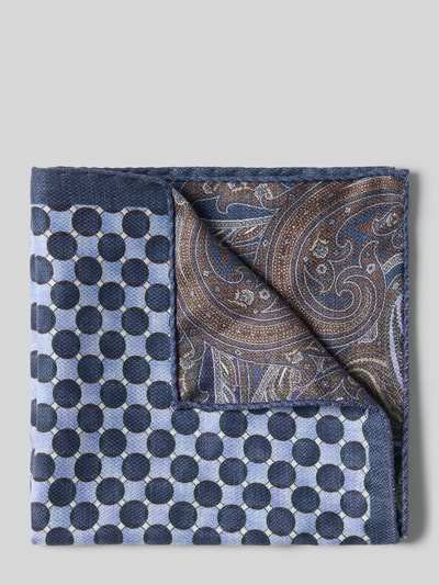 Verugia Pochet van zijde met omzoomde boorden Donkerblauw - 1