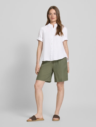 Marc O'Polo Regular Fit Leinenbluse mit kurzem Arm Weiss 1