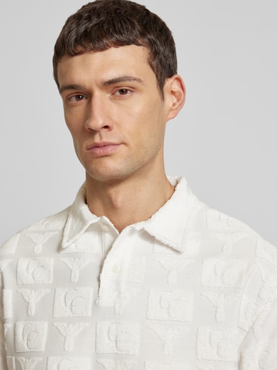 CARLO COLUCCI Regular Fit Poloshirt mit Knopfleiste Modell 'BEACHWEAR' Offwhite 3