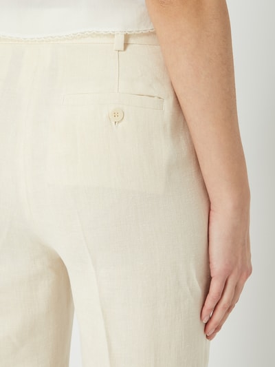 Weekend Max Mara Leinenhose mit Webstruktur Sand 3