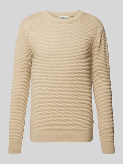 Knowledge Cotton Apparel Strickpullover mit Strukturmuster Modell 'VAGN' Sand 2