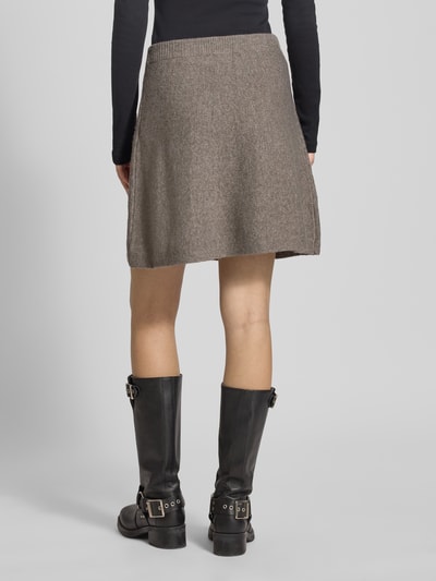 Pieces Eng anliegender Mini-Rock mit Woll-Anteil Modell 'MALOU' Mittelbraun 5