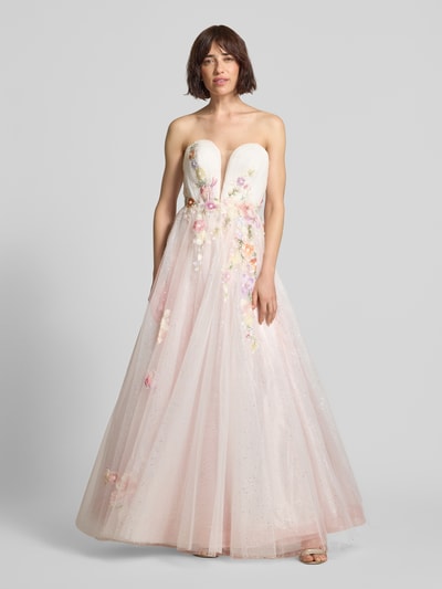 unique Maxikleid im Off-Shoulder-Look mit Perlen und Pailletten Rosa 4
