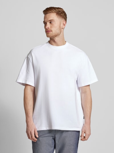 Jack & Jones Premium T-shirt met geribde ronde hals, model 'HARVEY' Wit - 4