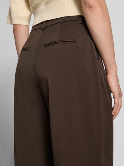 MSCH Copenhagen Baggy Fit Stoffhose mit gelegten Falten Modell 'Henrika' Mittelbraun 3