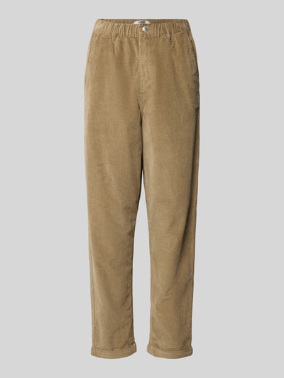 Produktfoto, Cordhose mit Eingrifftaschen von ONLY aus unifarbenem, beigem Cord mit Knopfverschluss, Polyester-Material, strukturierte Oberfläche