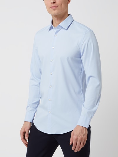 Jake*s Slim fit zakelijk overhemd met stretch  Bleu - 4