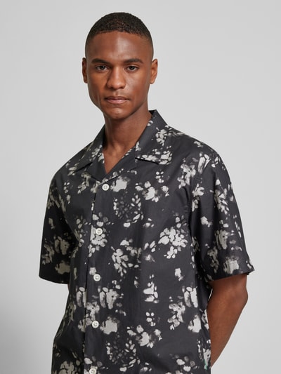 ANNARR Regular fit vrijetijdsoverhemd met all-over print, model 'FRED' Zwart - 3