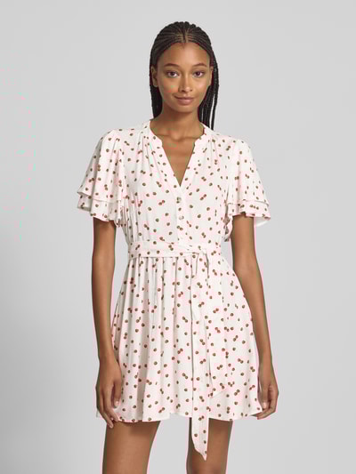 Only Tailliertes Minikleid mit Bindegürtel Modell 'NOVA' Weiss 4