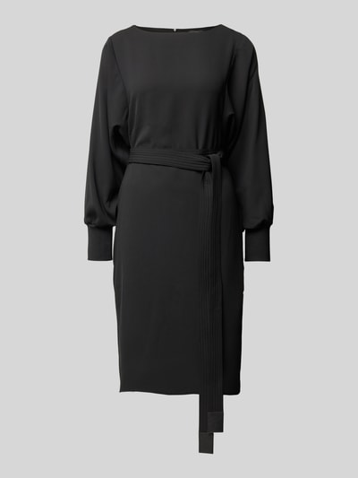 Emporio Armani Knielanges Kleid mit Bindegürtel Black 2