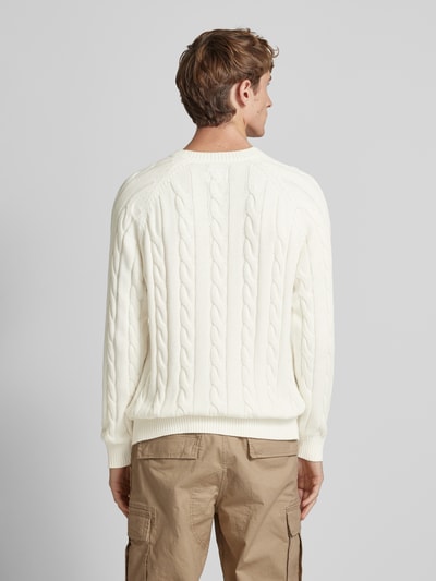 Pepe Jeans Gebreide pullover met kabelpatroon, model 'Camdem' Offwhite - 5