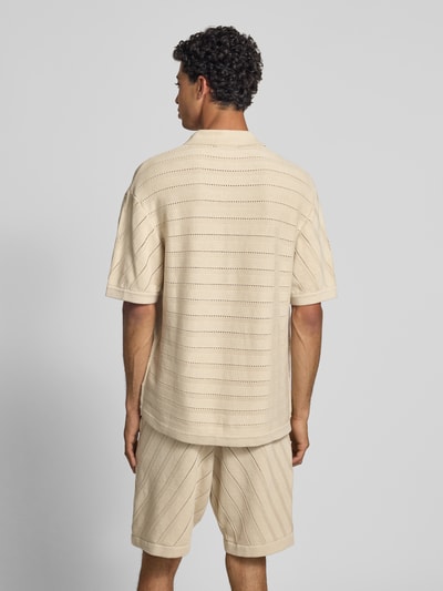 Pegador Strick-Poloshirt mit Label-Stitching Modell 'Canva' Offwhite 5