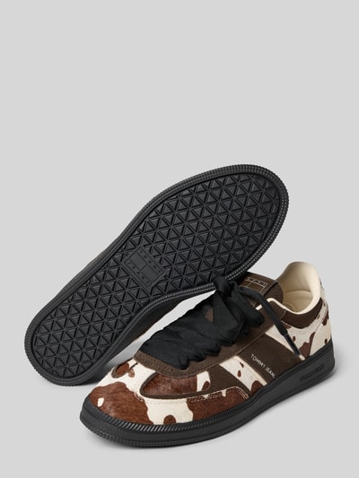 Tommy Jeans Low Top Sneaker aus echtem Kalbsleder Modell 'THE GREENWICH EDGE CALF HAIR' Dunkelbraun 4