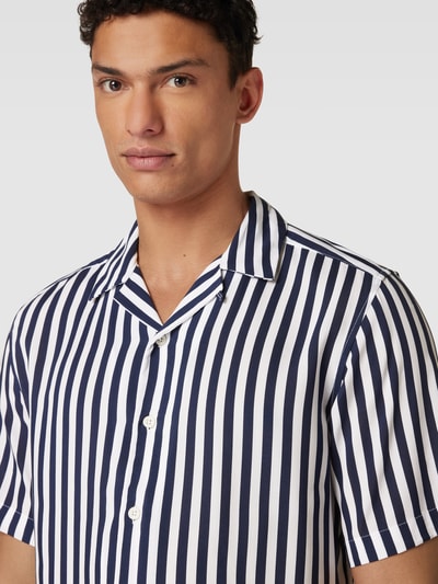 Only & Sons Regular fit vrijetijdsoverhemd van viscose met streepmotief Donkerblauw - 3