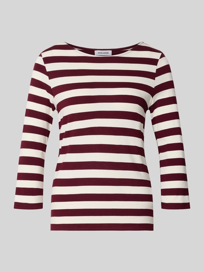 MORE & MORE 3/4-Shirt mit U-Boot-Ausschnitt Bordeaux 2