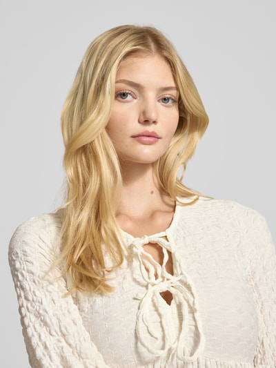 Gina Tricot Shirt met lange mouwen en V-hals Ecru - 3