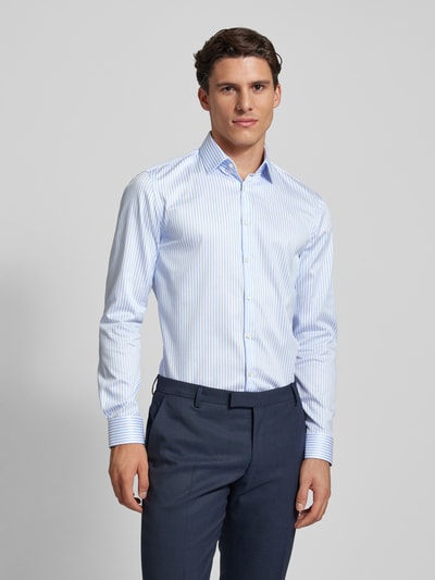 Jake*s Slim fit zakelijk overhemd met kentkraag Bleu - 4