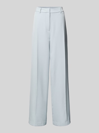 Produktfoto, Wide Leg Stoffhose mit Bügelfalten Modell 'JANA' von GUIDO MARIA KRETSCHMER WOMAN, hellgrau, glatte Struktur, Material-Mix mit Stretch-Anteil, Bundweite 38 cm, Innenbeinlänge 83 cm, Damen Stoffhose