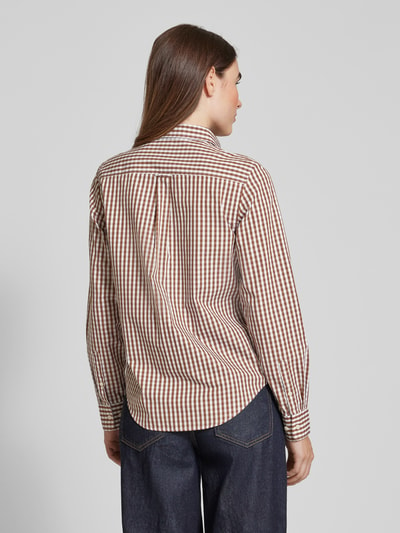 Gant Regular fit overhemdblouse met labelstitching, model 'OPLIN GINGHAM' Middenbruin - 5