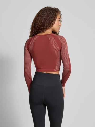 adidas Sportswear Kort shirt met lange mouwen en labelprint Aubergine - 5