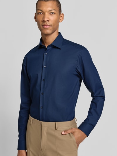 Christian Berg Men Regular Fit zakelijk overhemd met kentkraag Marineblauw - 3