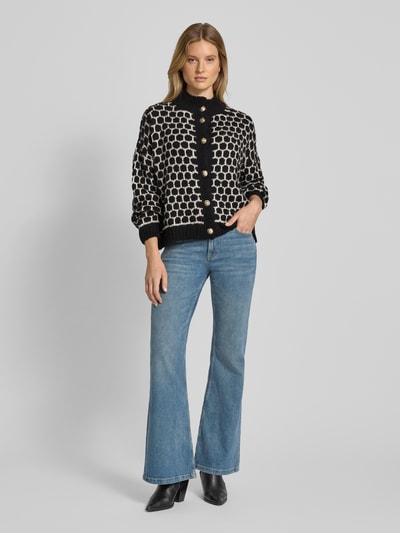 ZABAIONE Strickjacke mit Stehkragen Modell 'Ve44raa' Black 1