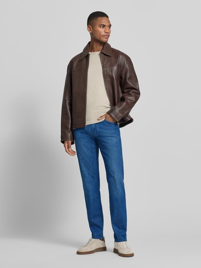 Brax Regular fit jeans in Used-look Model 'Cadiz' Jeansblauw gemêleerd - 1
