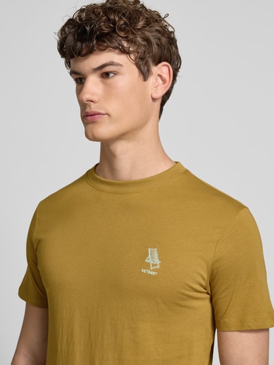 Blend T-Shirt mit Stitching-Detail Modell 'JEPPE' Khaki 3