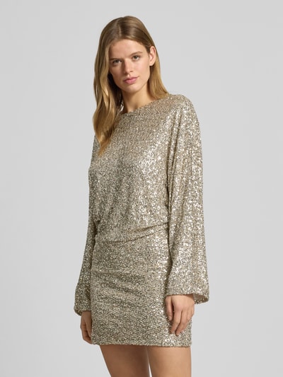 Gina Tricot Minijurk met ronde hals Goud gemêleerd - 4