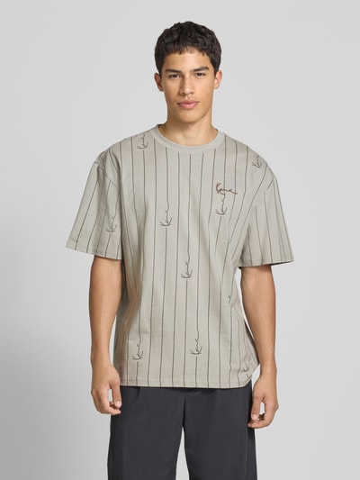 KARL KANI T-Shirt mit Label-Stitching Hellgrau 4
