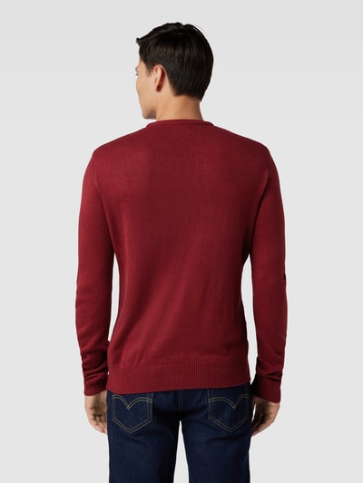 Montego Gebreide pullover met all-over motief Bordeaux - 5