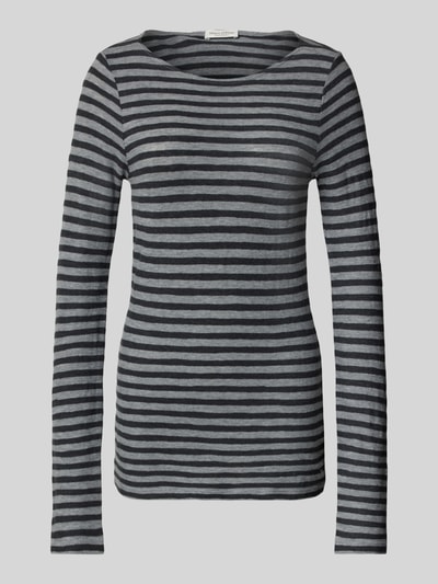 Marc O'Polo Slim Fit Langarmshirt aus reiner Baumwolle Anthrazit 2