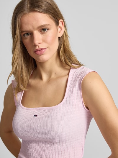 Tommy Jeans Slim Fit Top mit Frill Pink 3