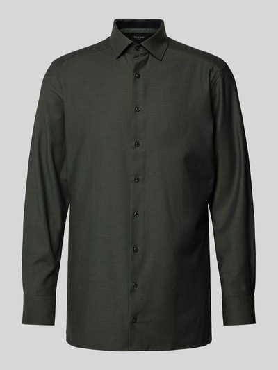 OLYMP Koszula biznesowa o kroju modern fit z fakturowanym wzorem model ‘Global’ Zielony 2