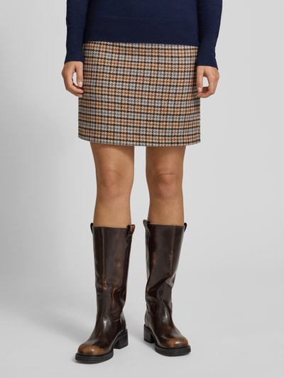 Christian Berg Woman Minirock mit rückseitigem Reißverschluss Cognac 4