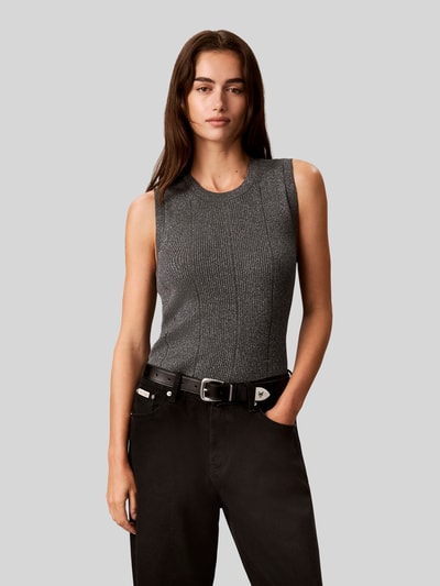 Calvin Klein Womenswear Stricktop mit breiten Trägern Mittelgrau Melange 4
