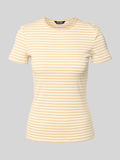 Lauren Ralph Lauren T-Shirt mit geripptem Rundhalsausschnitt Beige 2